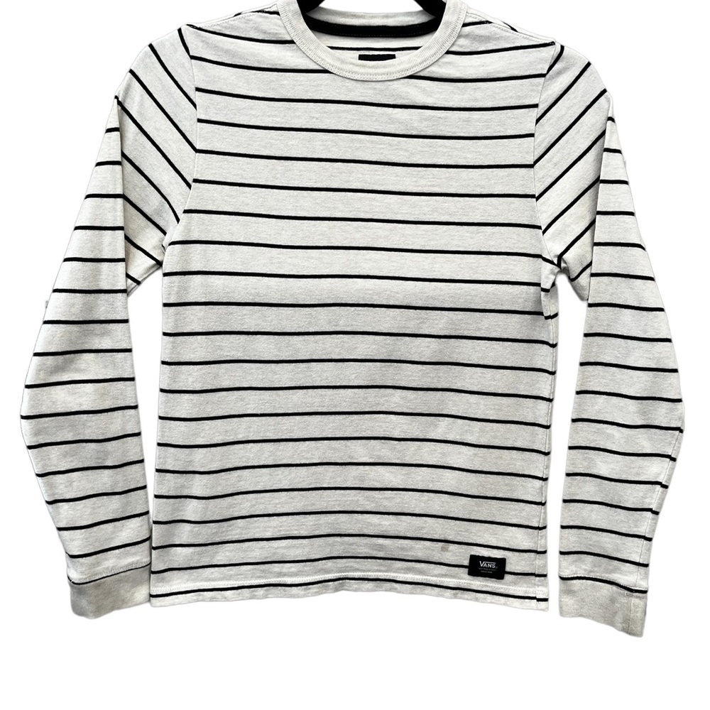 Van’s Long Sleeve Shirt, Beige with Black Stripes, Skateboarding/Streetw…